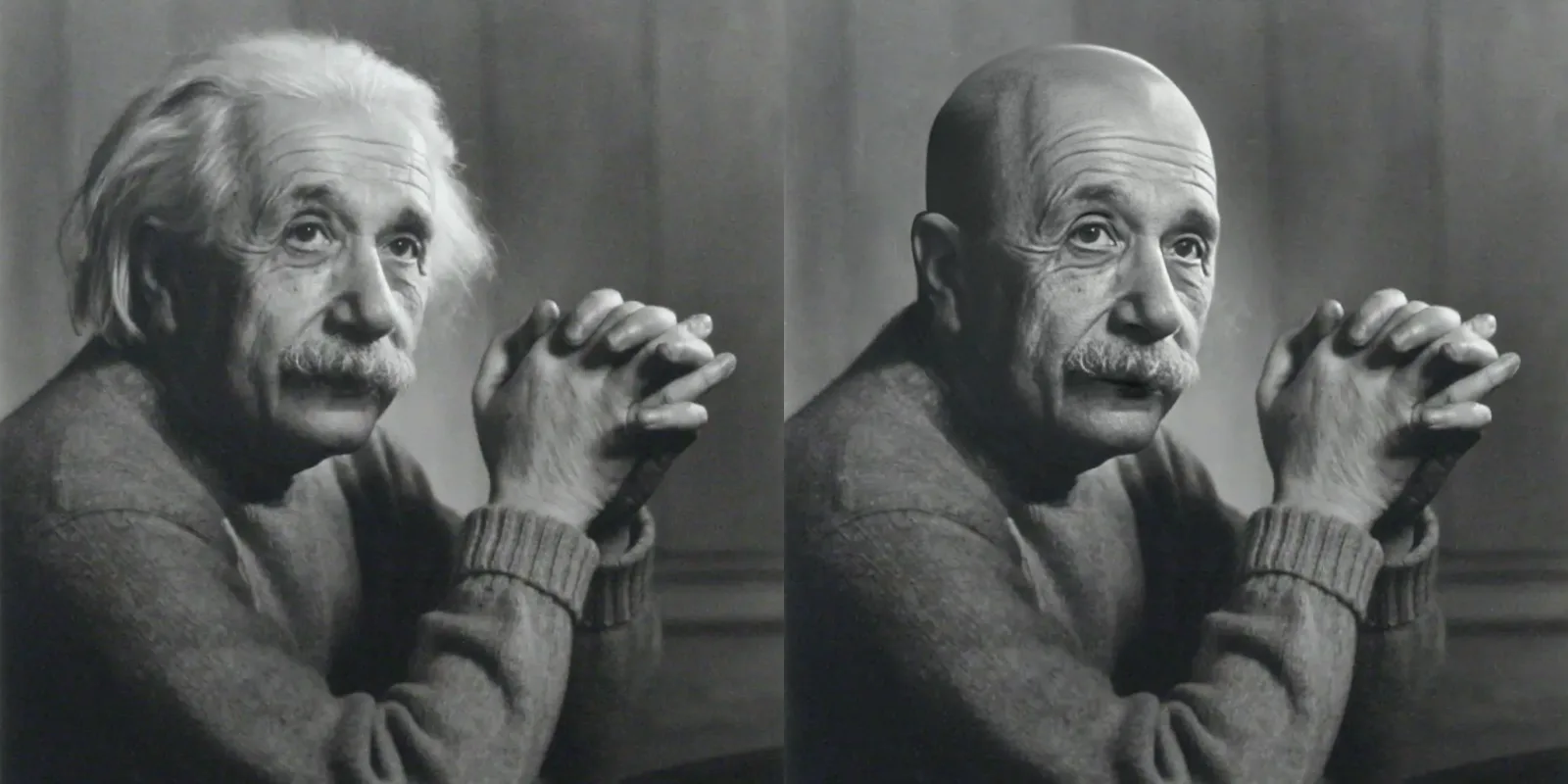 Original and bald portrait pair from the Bald Converter gallery.