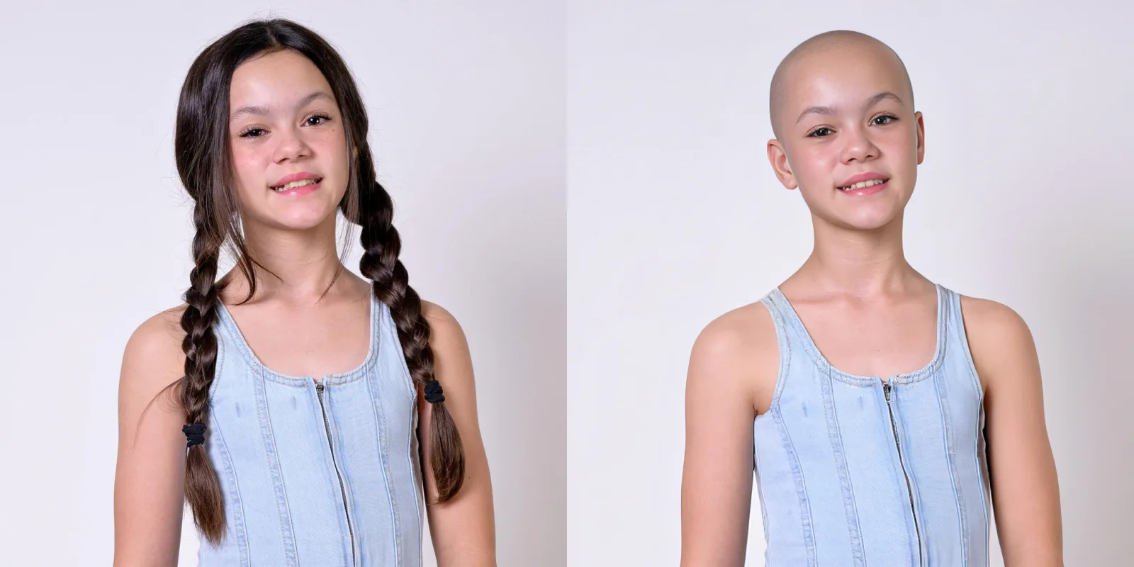 Original and bald portrait pair from the Bald Converter gallery.