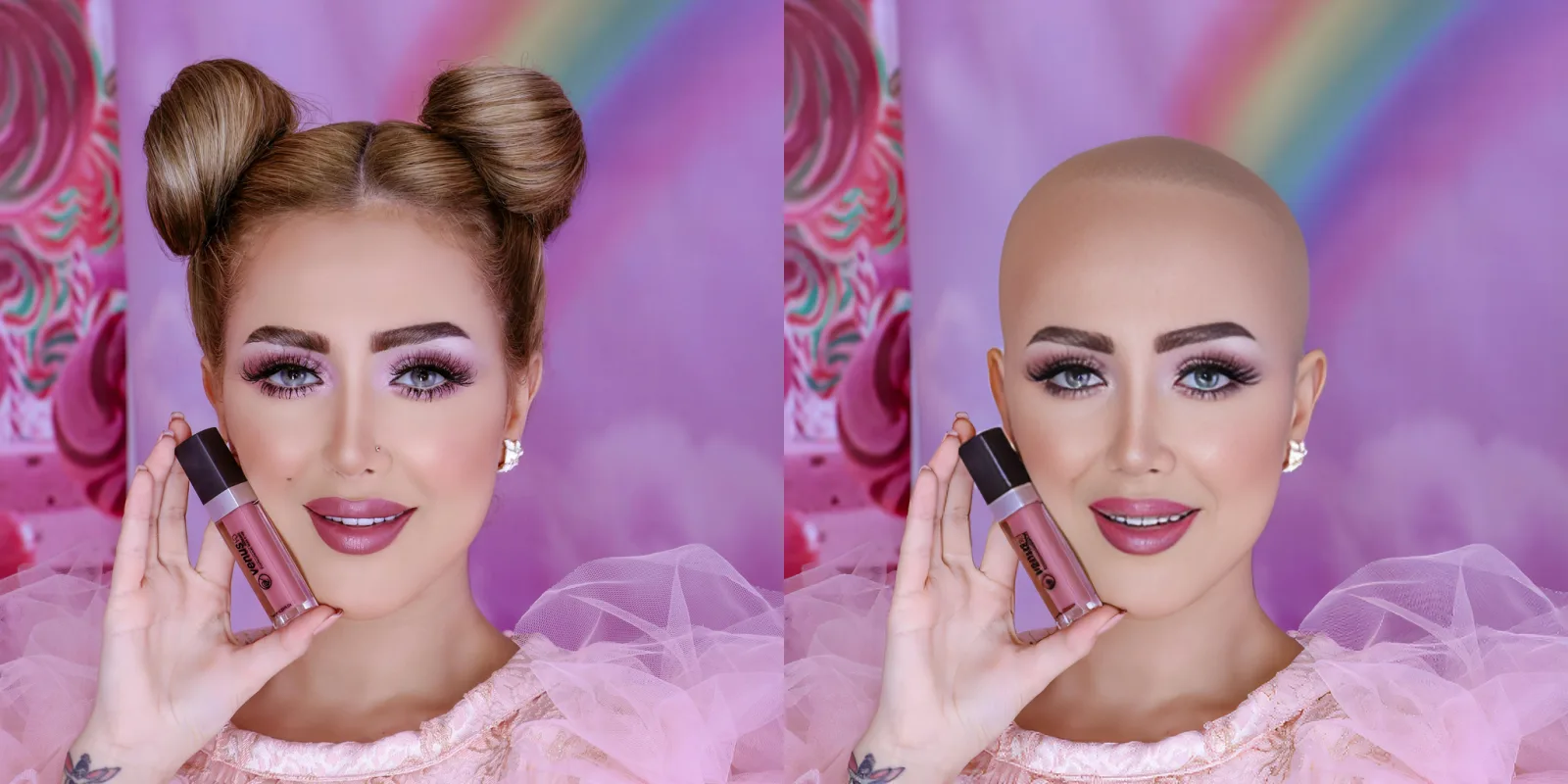 Original and bald portrait pair from the Bald Converter gallery.