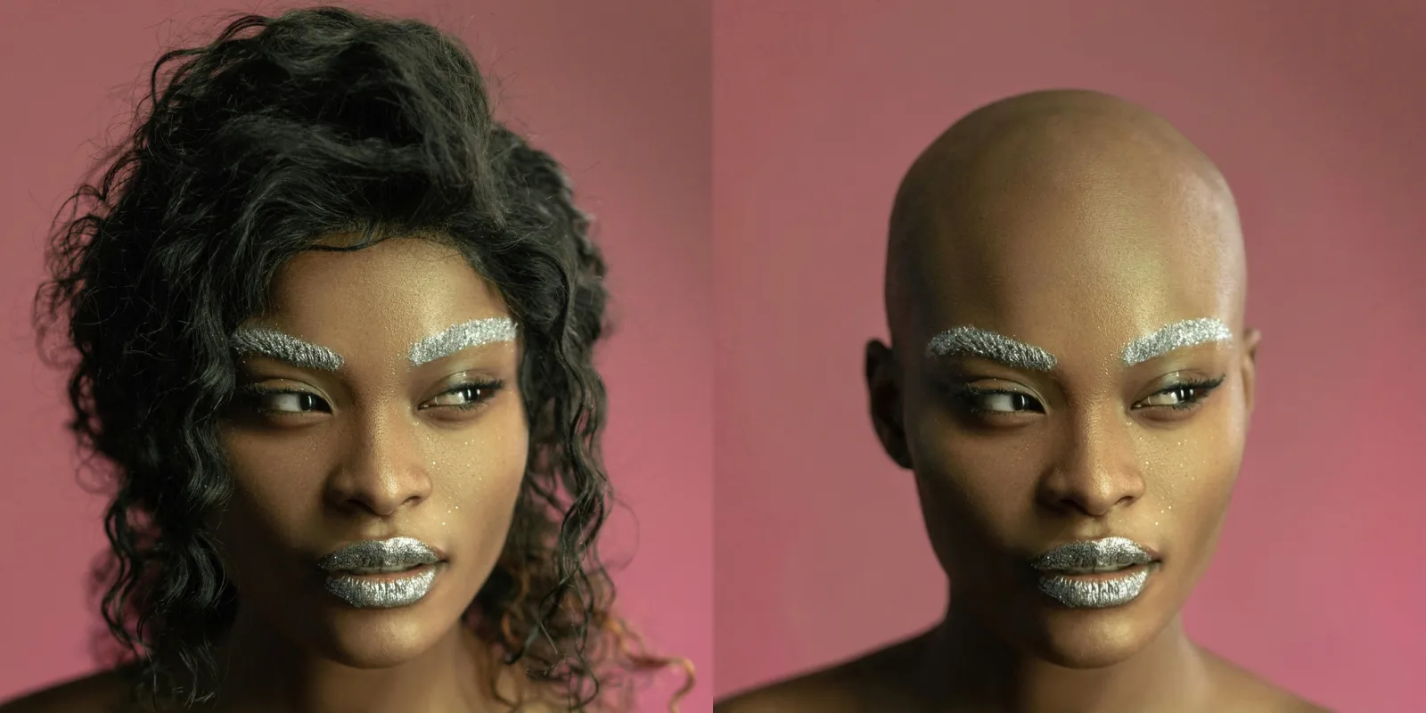 Original and bald portrait pair from the Bald Converter gallery.