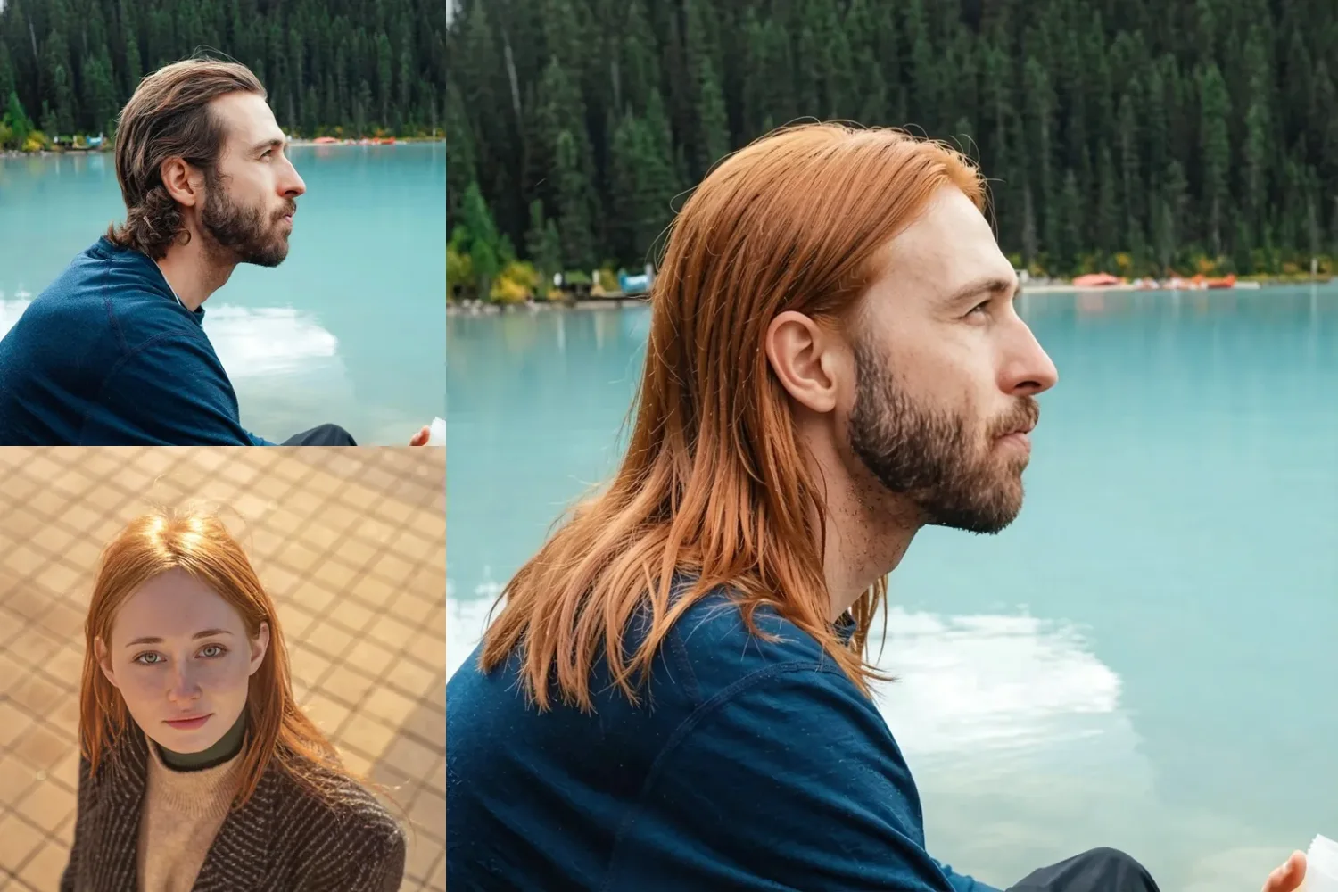 HairPort transfer result showing source, reference hairstyle, and final synthesis.