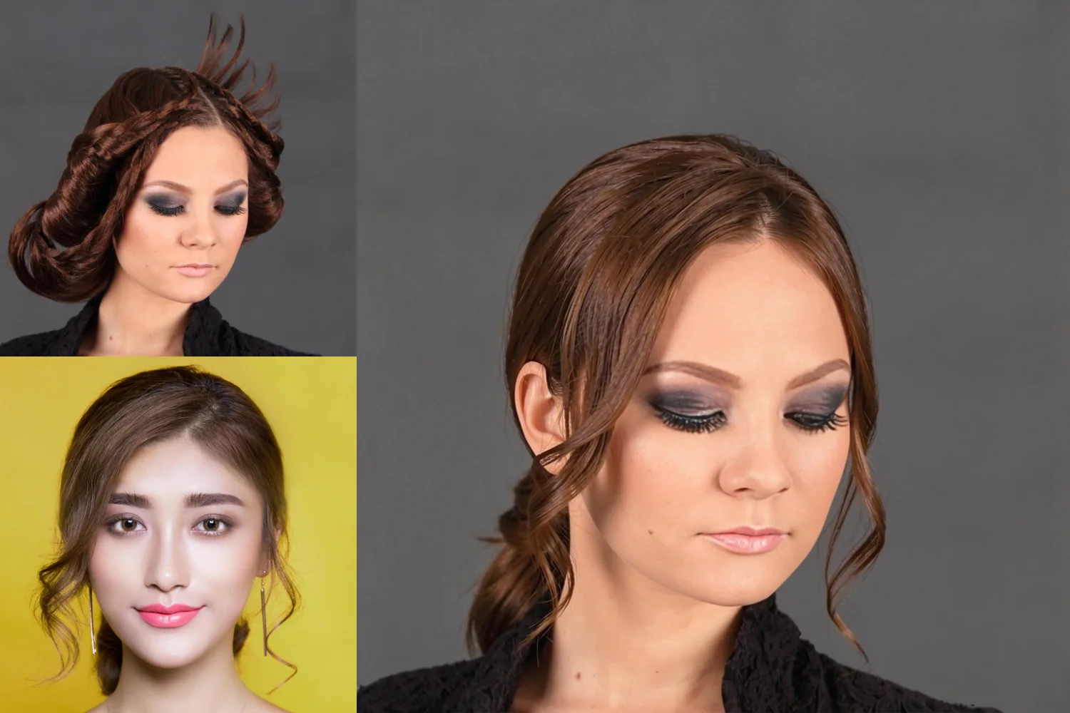 HairPort transfer result showing source, reference hairstyle, and final synthesis.