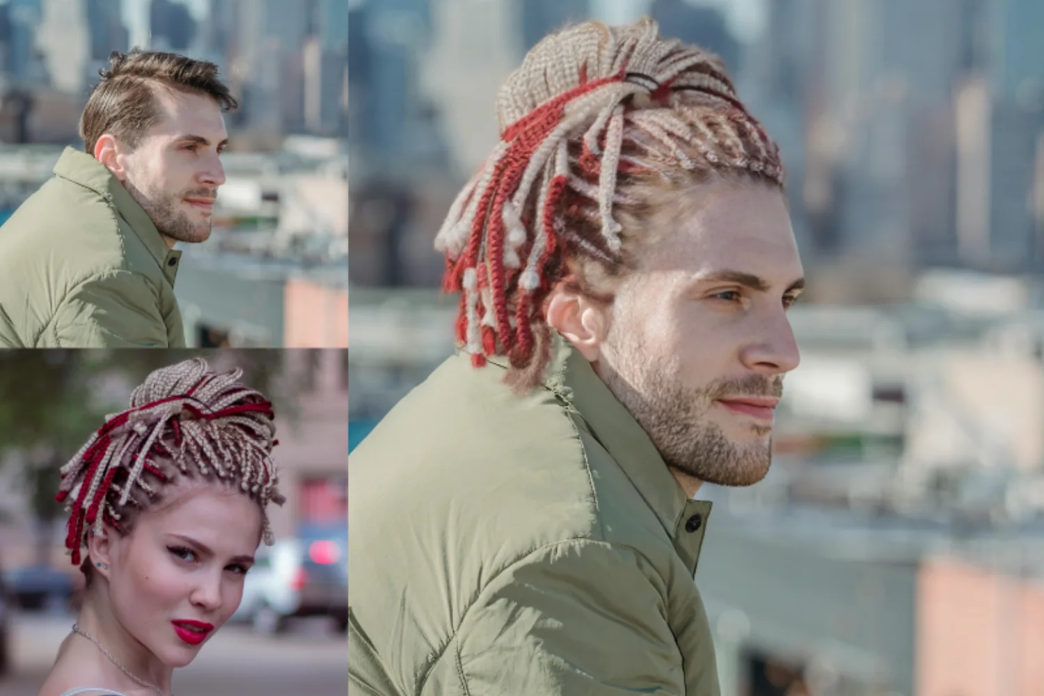 HairPort transfer result showing source, reference hairstyle, and final synthesis.