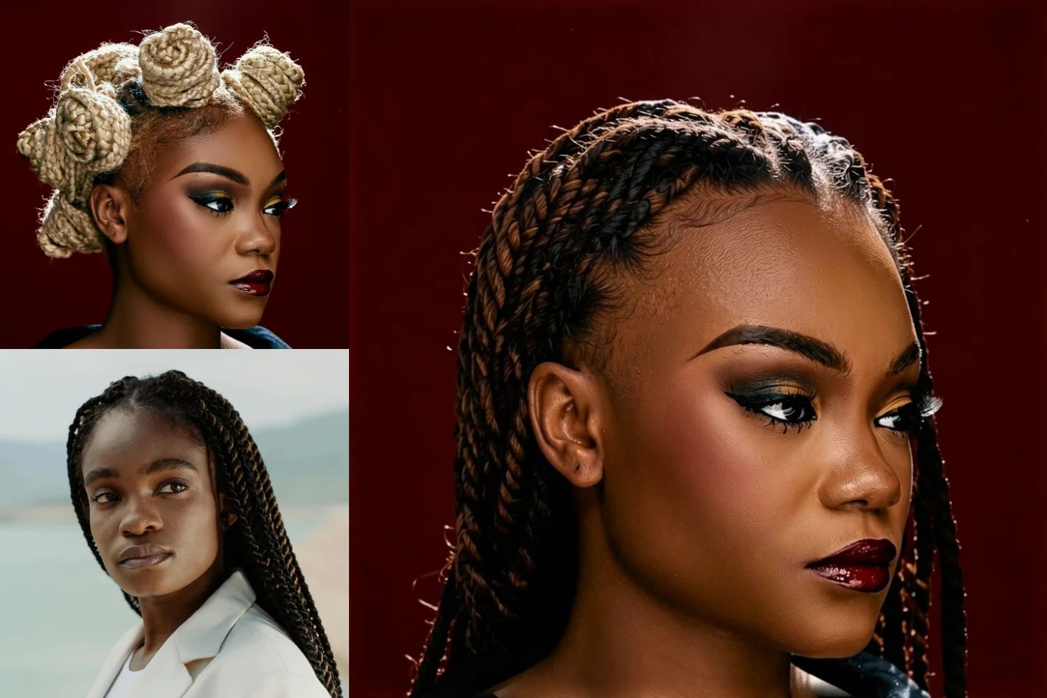 HairPort transfer result showing source, reference hairstyle, and final synthesis.