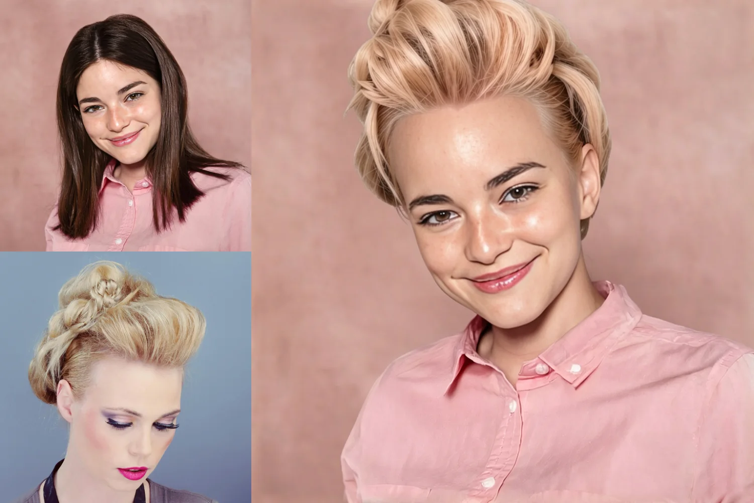 HairPort transfer result showing source, reference hairstyle, and final synthesis.