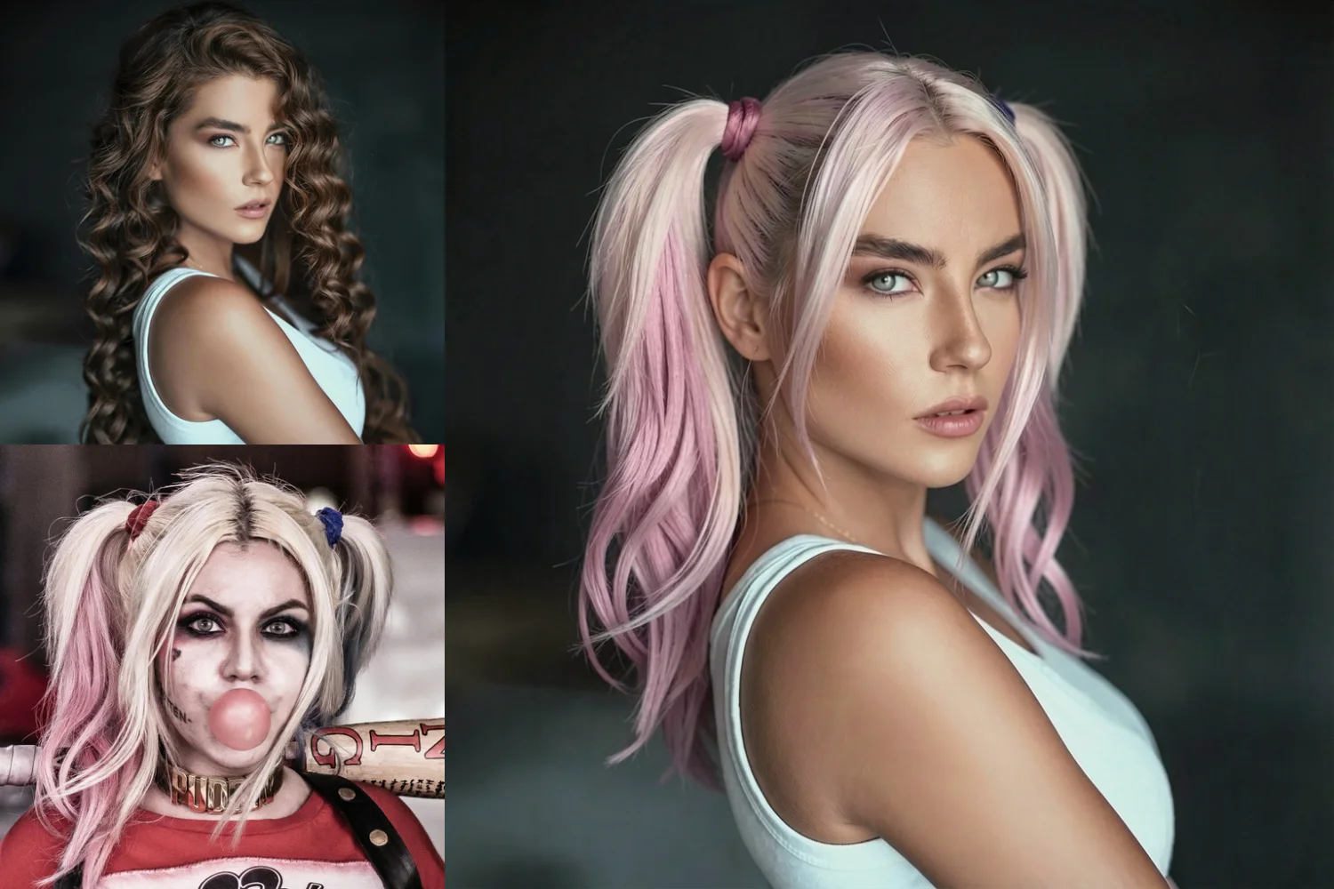 HairPort transfer result showing source, reference hairstyle, and final synthesis.
